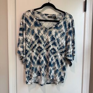 Tahari V-Neck Dolman Sleeve Hi-Low Hem Top Blouse‎ Size Medium